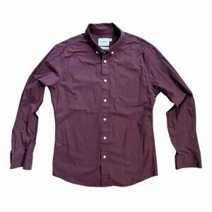 Goodfellow & Co Maroon Button Down Dress Shirt Slim Fit Size Medium EUC
